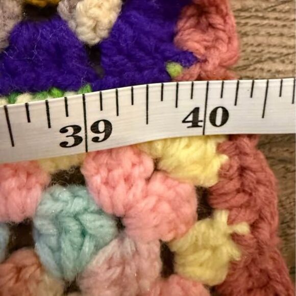 Vintage Handmade Granny Square Crochet Afghan cottagecore - Picture 9 of 10